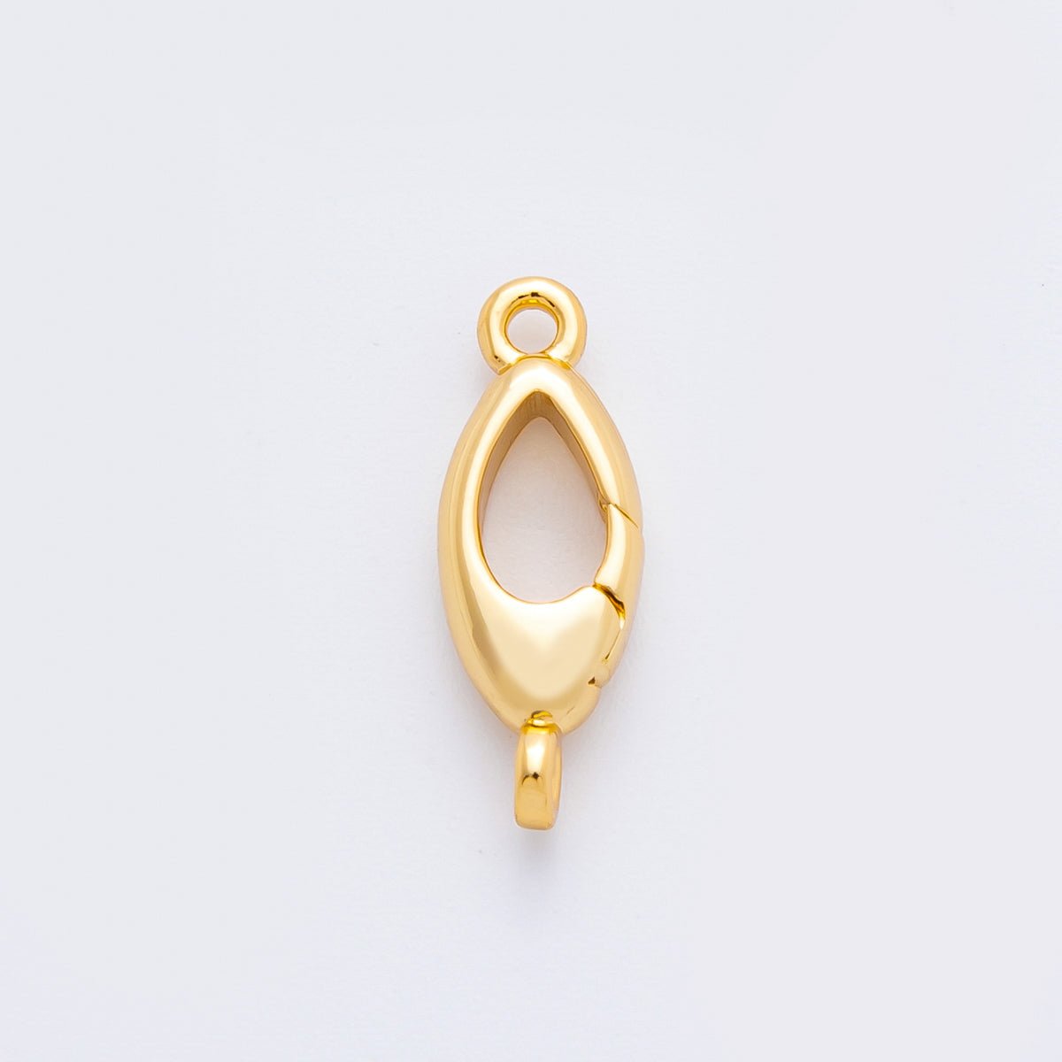 18K Gold Filled 17mm Rhombus Leaf-Like Push Gate Clasp Closure Connector Charm Finding | Z1423