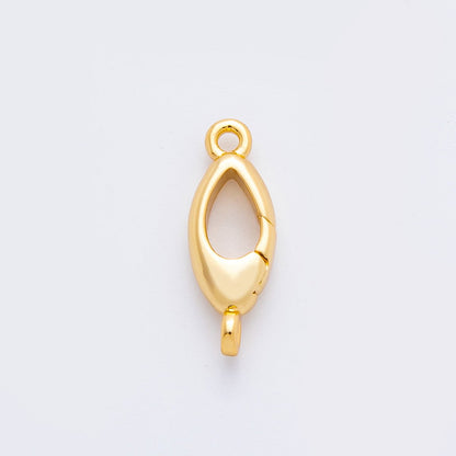 18K Gold Filled 17mm Rhombus Leaf-Like Push Gate Clasp Closure Connector Charm Finding | Z1423