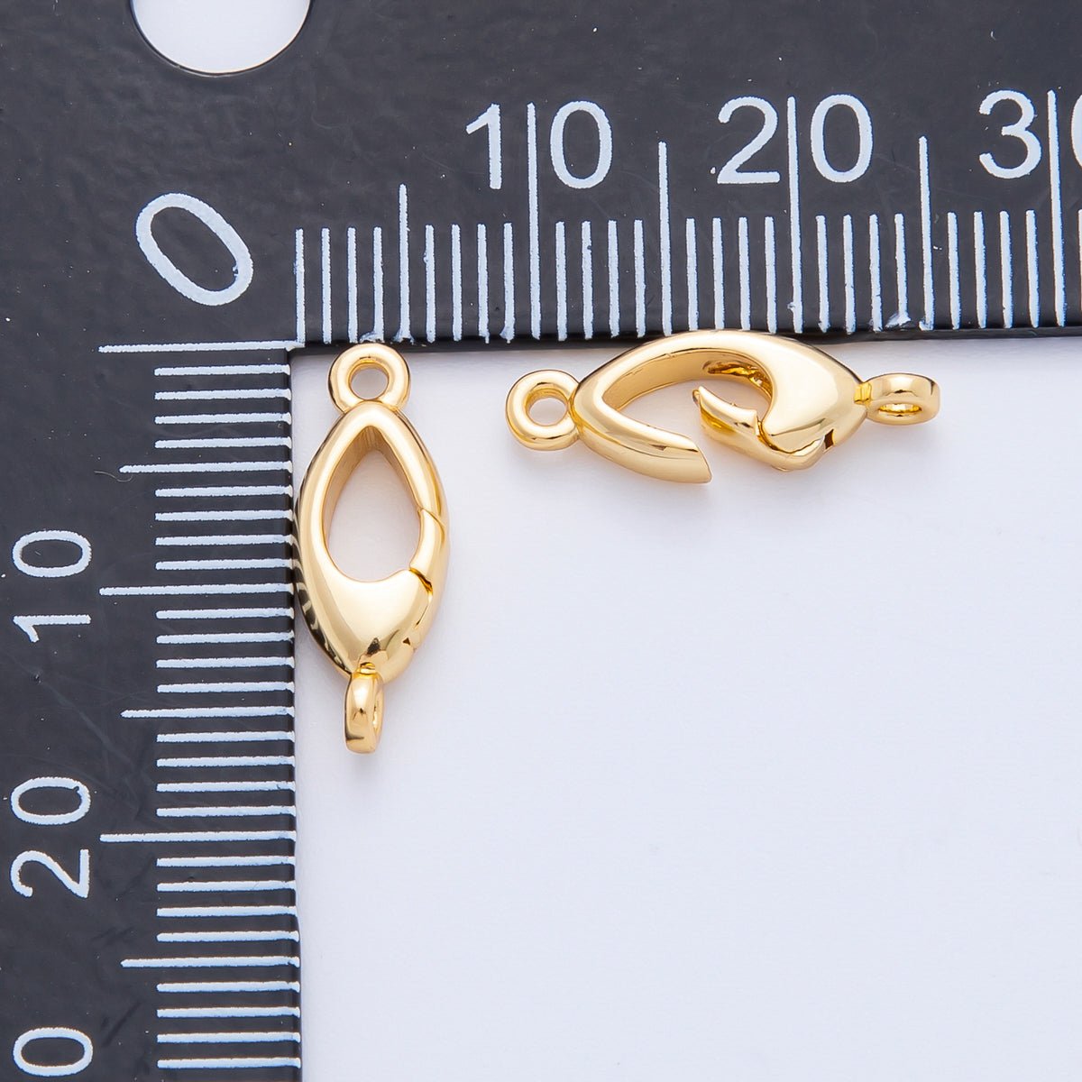 18K Gold Filled 17mm Rhombus Leaf-Like Push Gate Clasp Closure Connector Charm Finding | Z1423