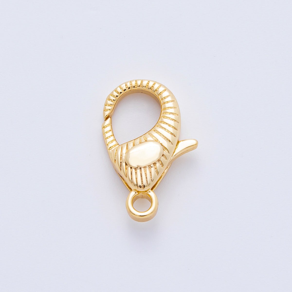 18K Gold Filled 17mm Ribbed Sunburst Lobster Clasp Closure Finding in Gold &amp; Silver | Z1416