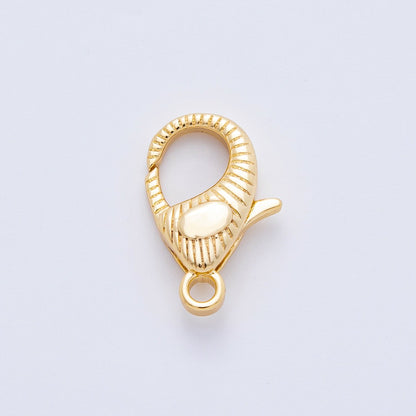 18K Gold Filled 17mm Ribbed Sunburst Lobster Clasp Closure Finding in Gold &amp; Silver | Z1416