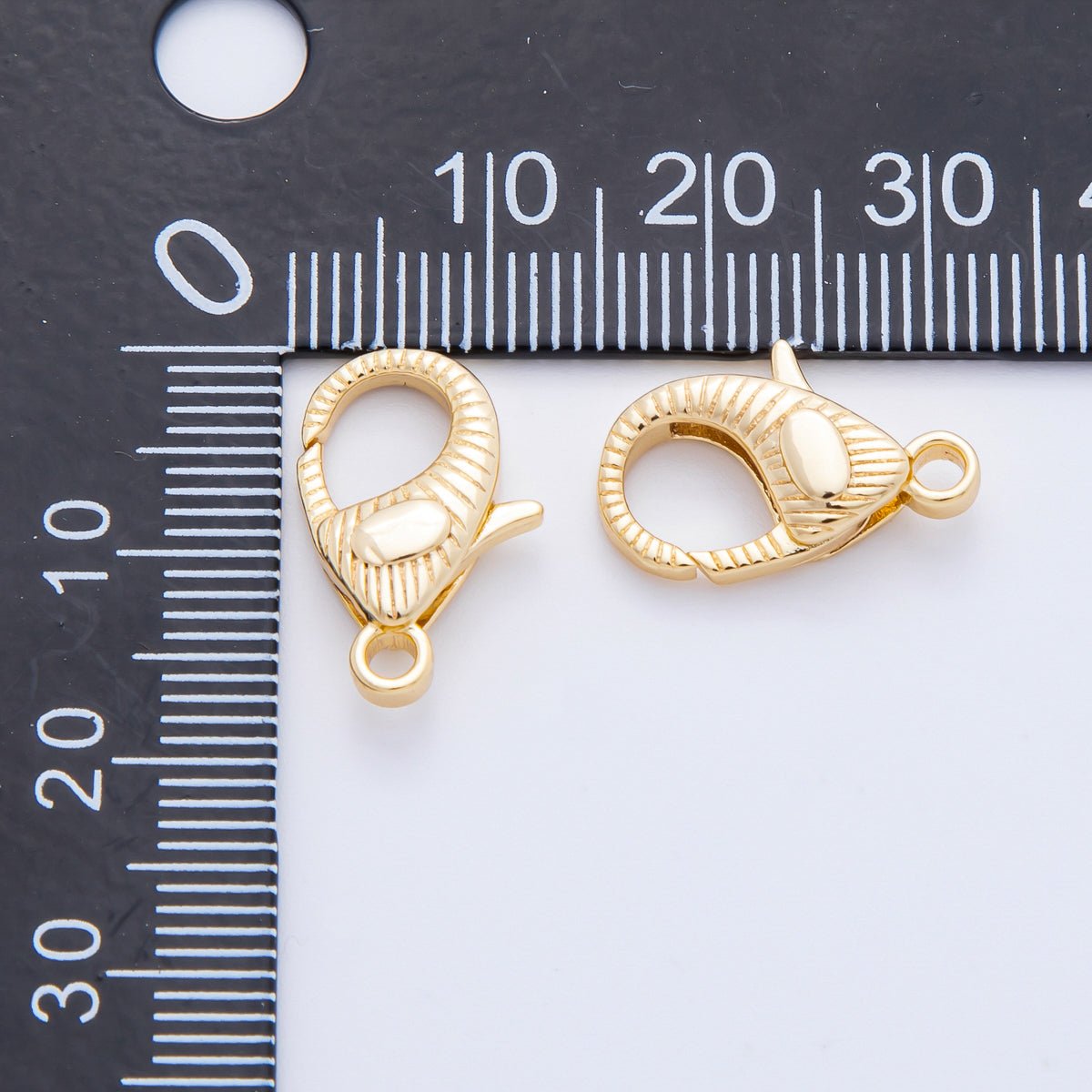 18K Gold Filled 17mm Ribbed Sunburst Lobster Clasp Closure Finding in Gold &amp; Silver | Z1416