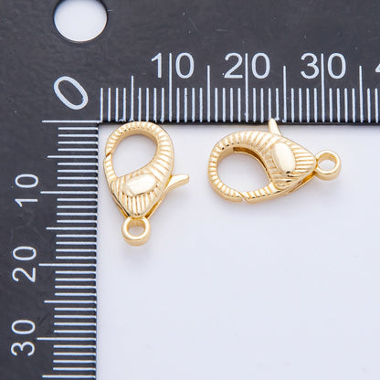 18K Gold Filled 17mm Ribbed Sunburst Lobster Clasp Closure Finding in Gold &amp; Silver | Z1416