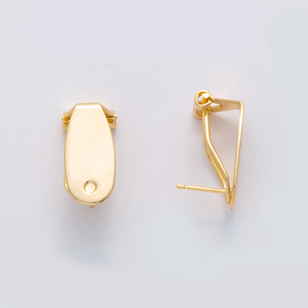 18K Gold Filled 18.4mm DIY Oblong Push Snap Stud Earring Findings | Z1160