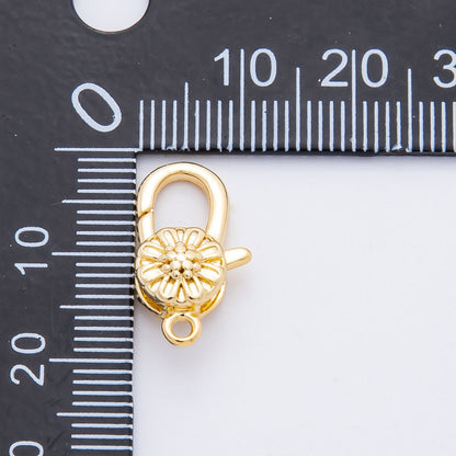 18K Gold Filled 18.5mm Sunflower Floral Lobster Clasp Finding | Z-A1357