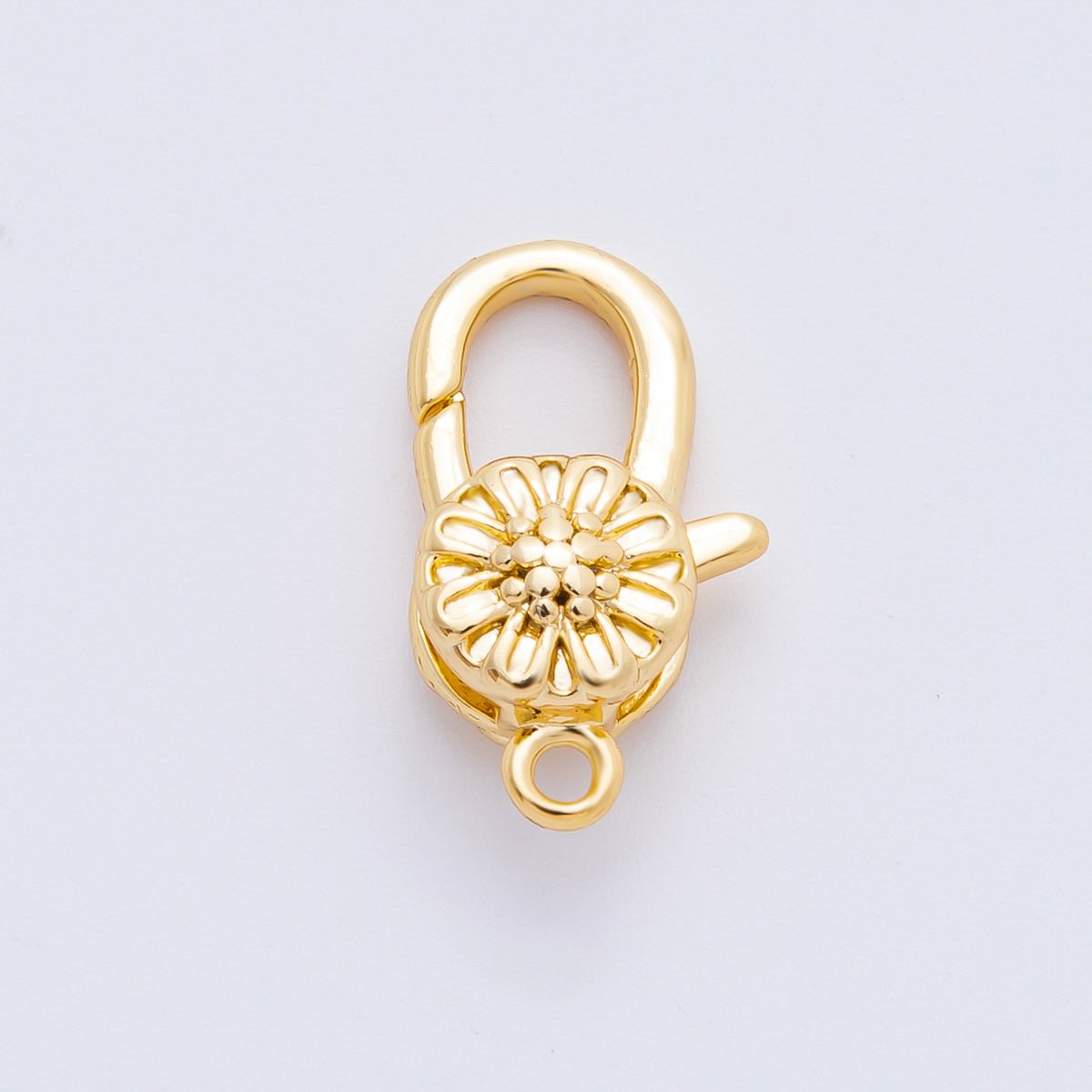 18K Gold Filled 18.5mm Sunflower Floral Lobster Clasp Finding | Z-A1357