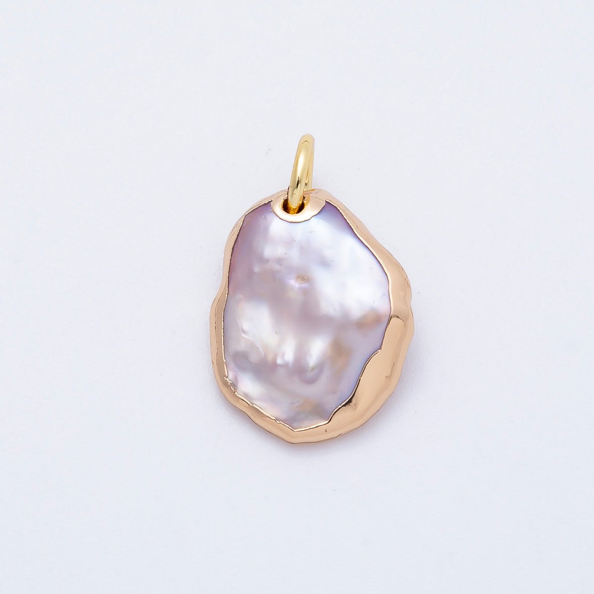 18K Gold Filled 18mm Foiled Baroque Freshwater Pearl Charm | Charms-00641