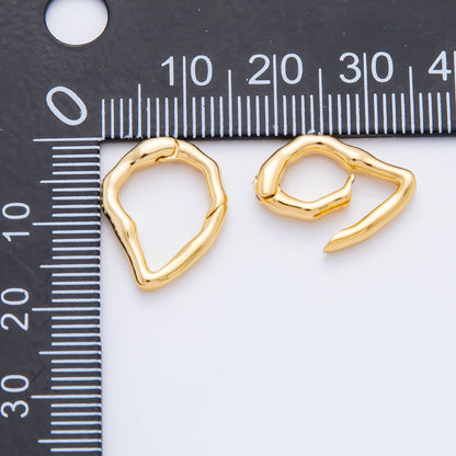 18K Gold Filled 18mm Irregular Teardrop Push Gate Clasp Finding | Z-A1355