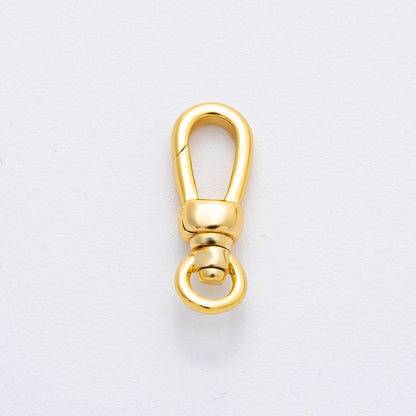 18K Gold Filled 18mm Mini Minimalist Swivel Oval Push Gate Clasp Charm Finding | Z1371