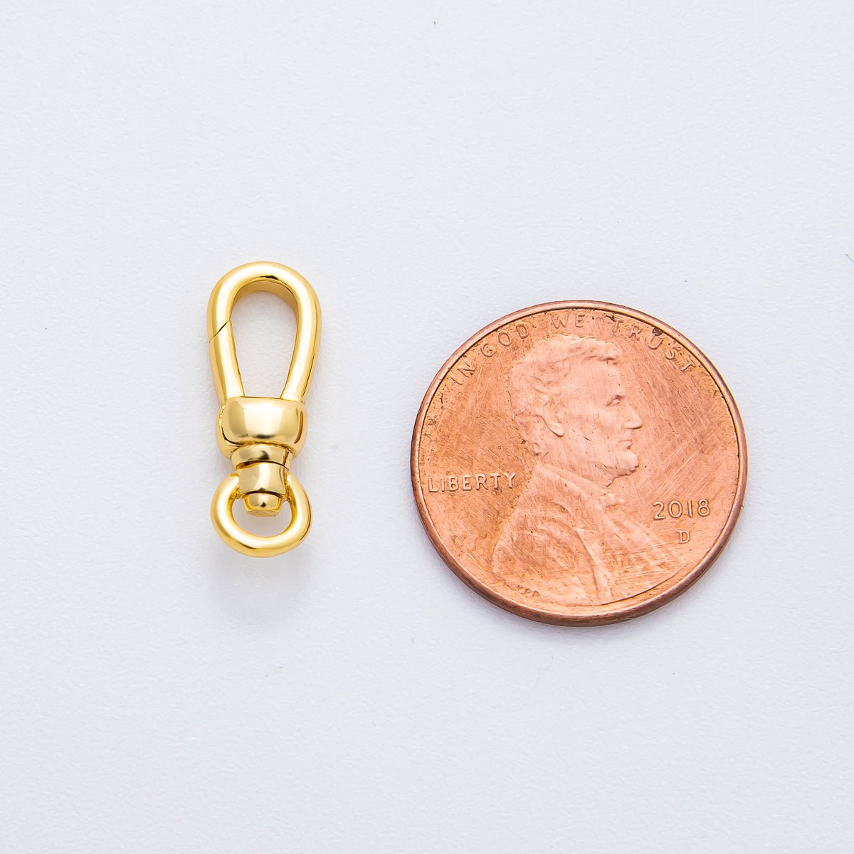 18K Gold Filled 18mm Mini Minimalist Swivel Oval Push Gate Clasp Charm Finding | Z1371