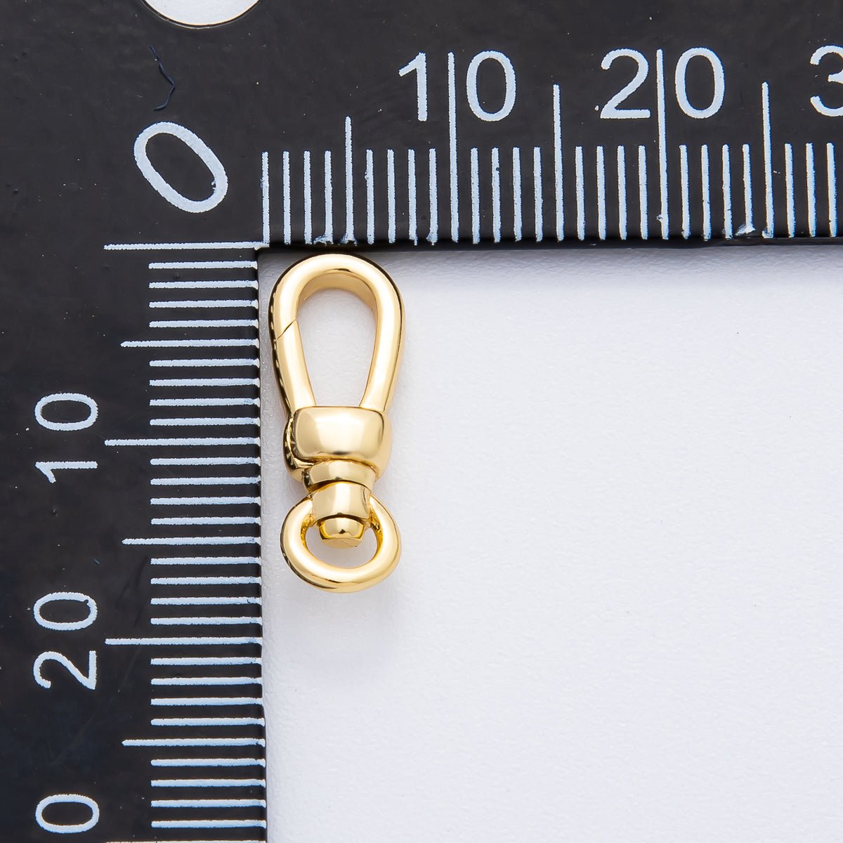18K Gold Filled 18mm Mini Minimalist Swivel Oval Push Gate Clasp Charm Finding | Z1371