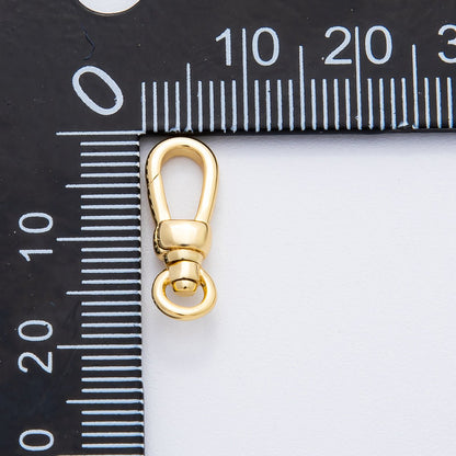 18K Gold Filled 18mm Mini Minimalist Swivel Oval Push Gate Clasp Charm Finding | Z1371