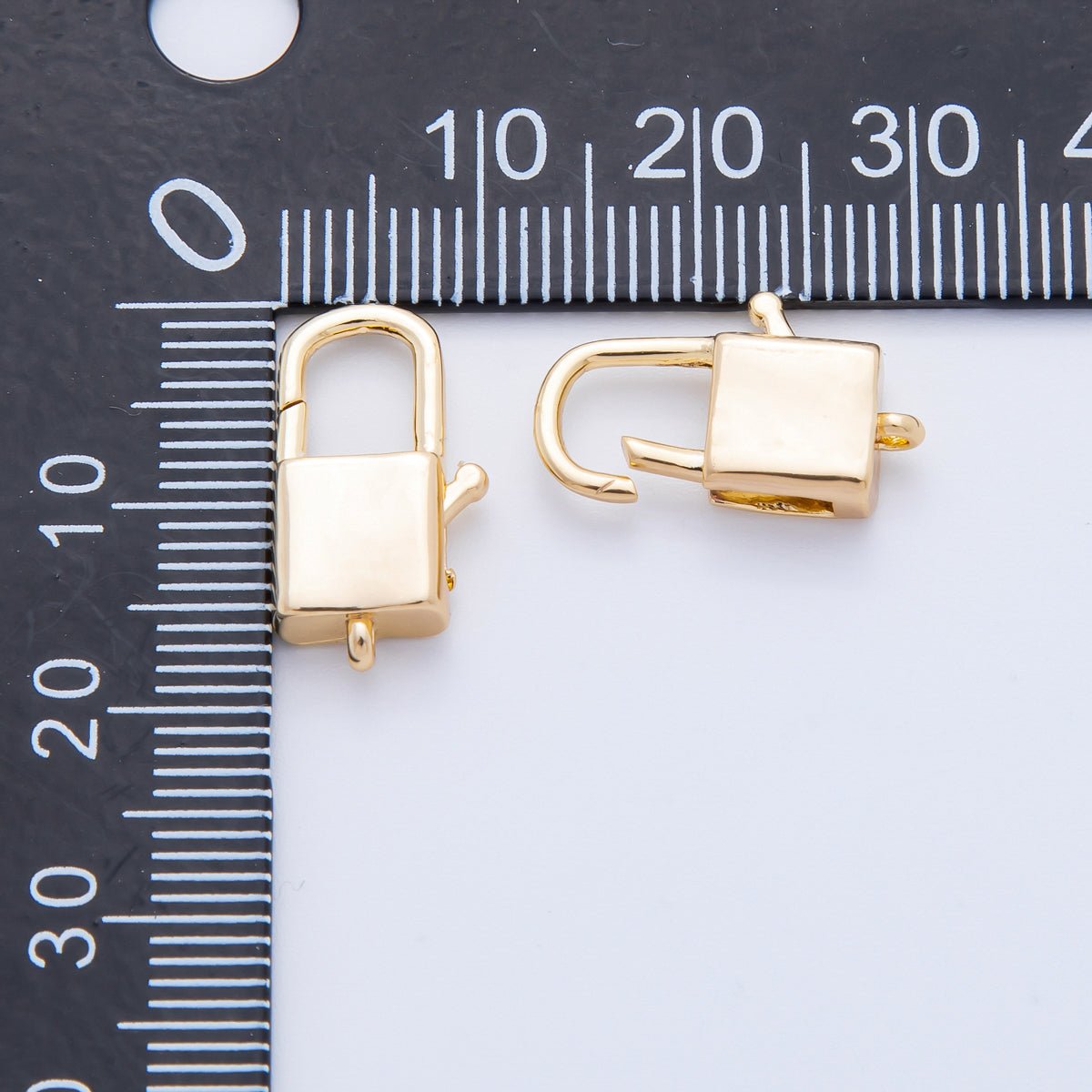18K Gold Filled 18mm Rectangular Padlock Lobster Claw Clasps Finding in Gold &amp; Silver | Z1417 Z1615
