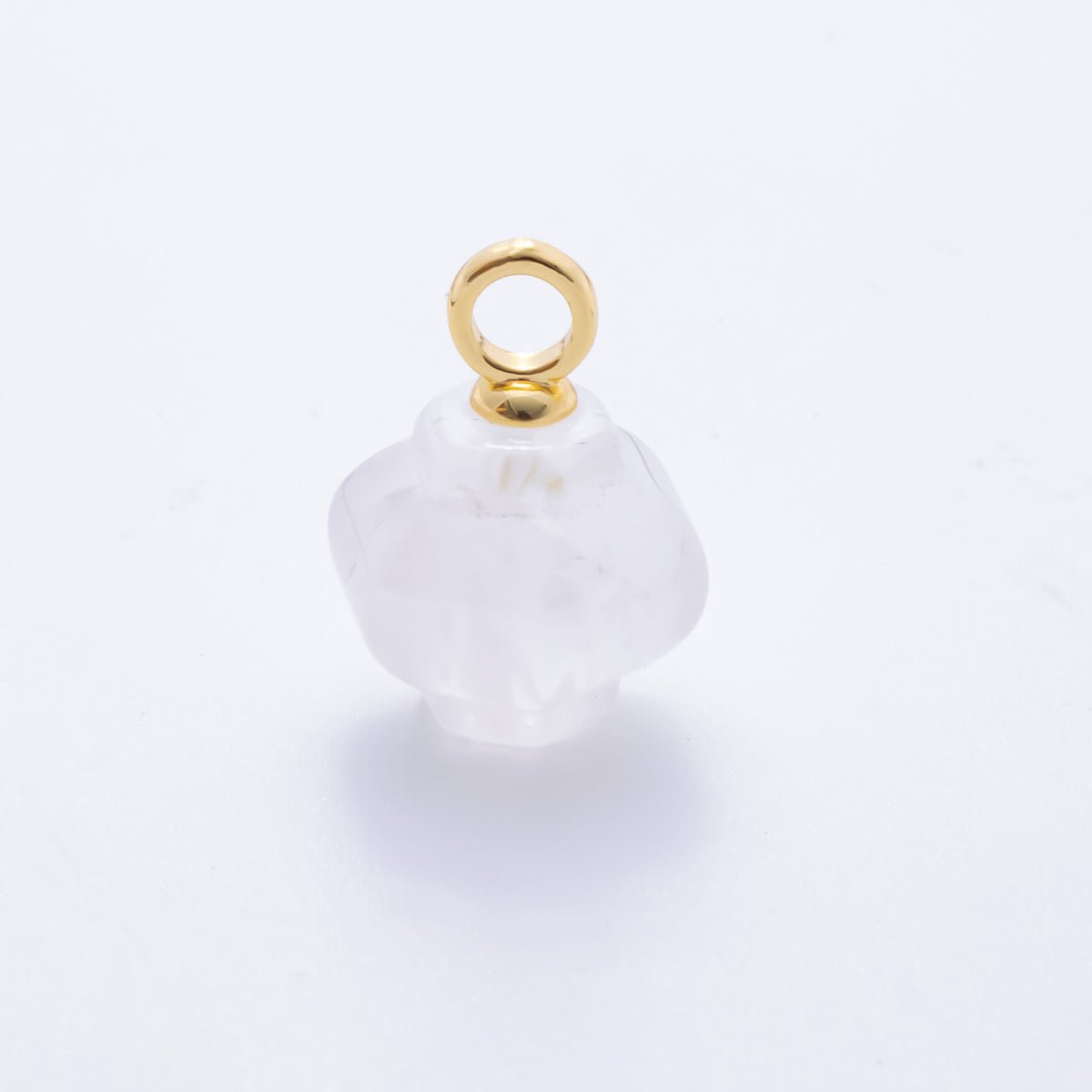 18K Gold Filled 18mm Quartz, Agate, Red Jasper Pumpkin Jar Gemstone Charm | AH830 - AJ831