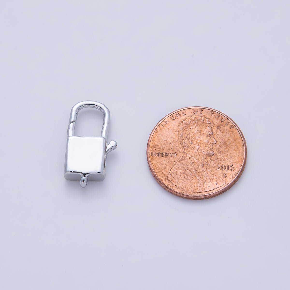 18K Gold Filled 18mm Rectangular Padlock Lobster Claw Clasps Finding in Gold &amp; Silver | Z1417 Z1615