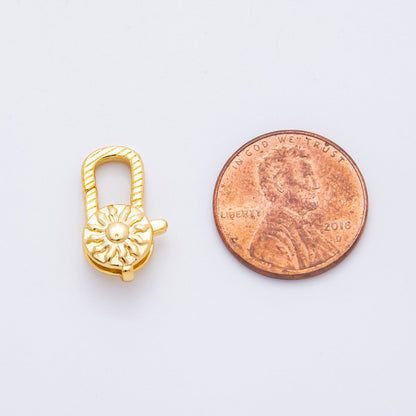 18K Gold Filled 18mm Sunflower Blossom Lobster Clasp Charm Finding | Z1427