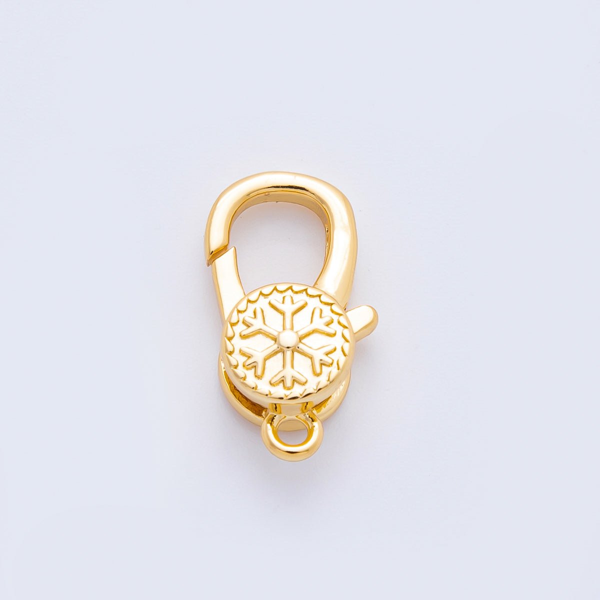 18K Gold Filled 18mm Winter Snowflake Lobster Clasp Charm Finding | Z1426