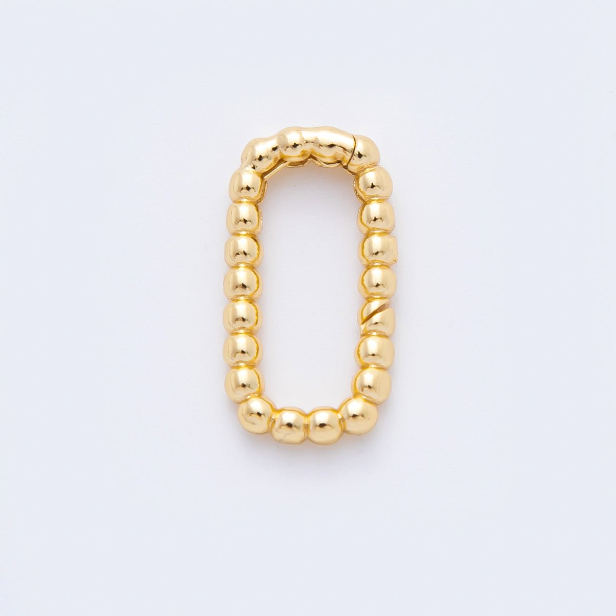 18K Gold Filled 19mm Beaded Bubble Rectangular Push Gate Clasp Finding | Z1406