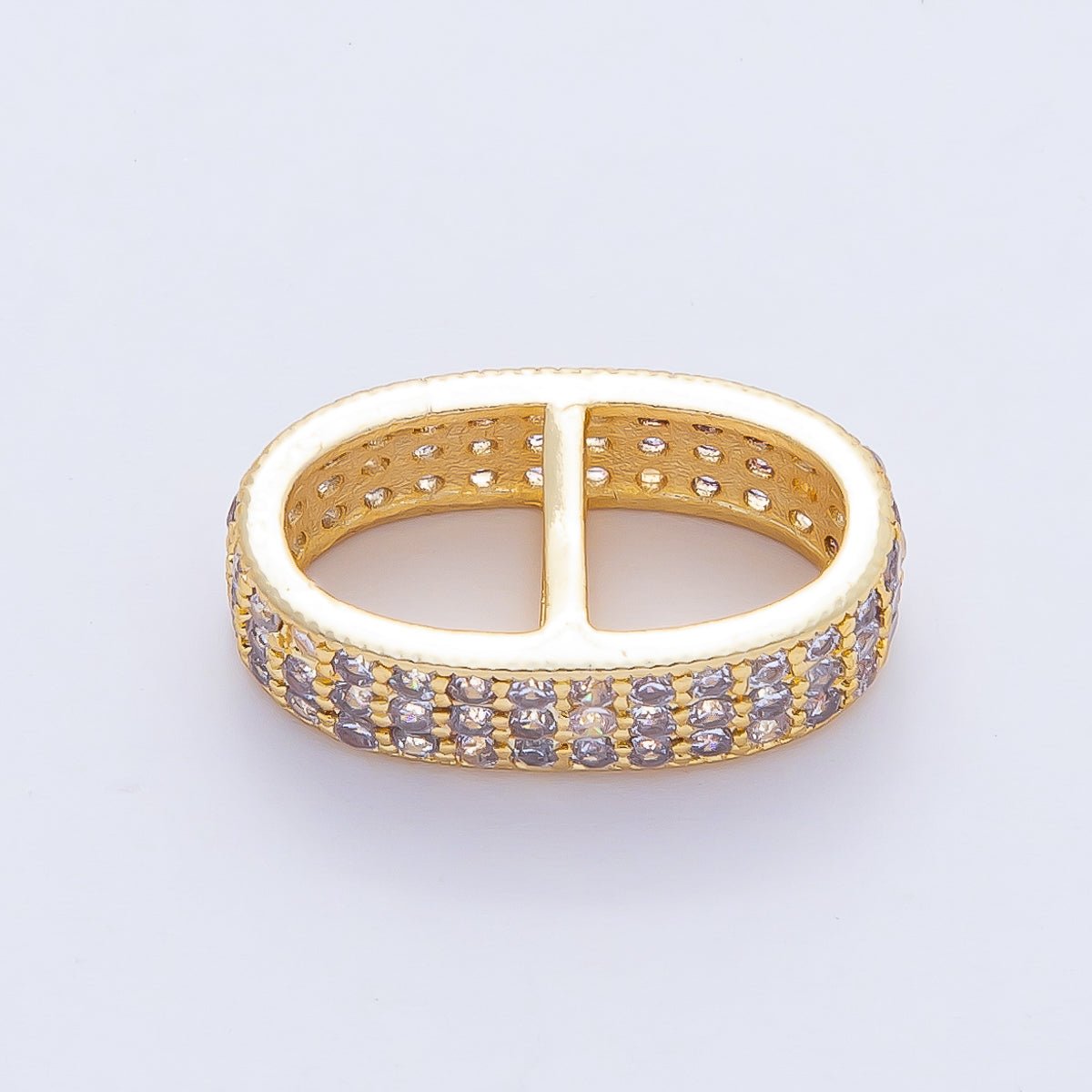 18K Gold Filled 20mm Micro Paved Anchor Mariner Link Jewelry Findings | Z1474