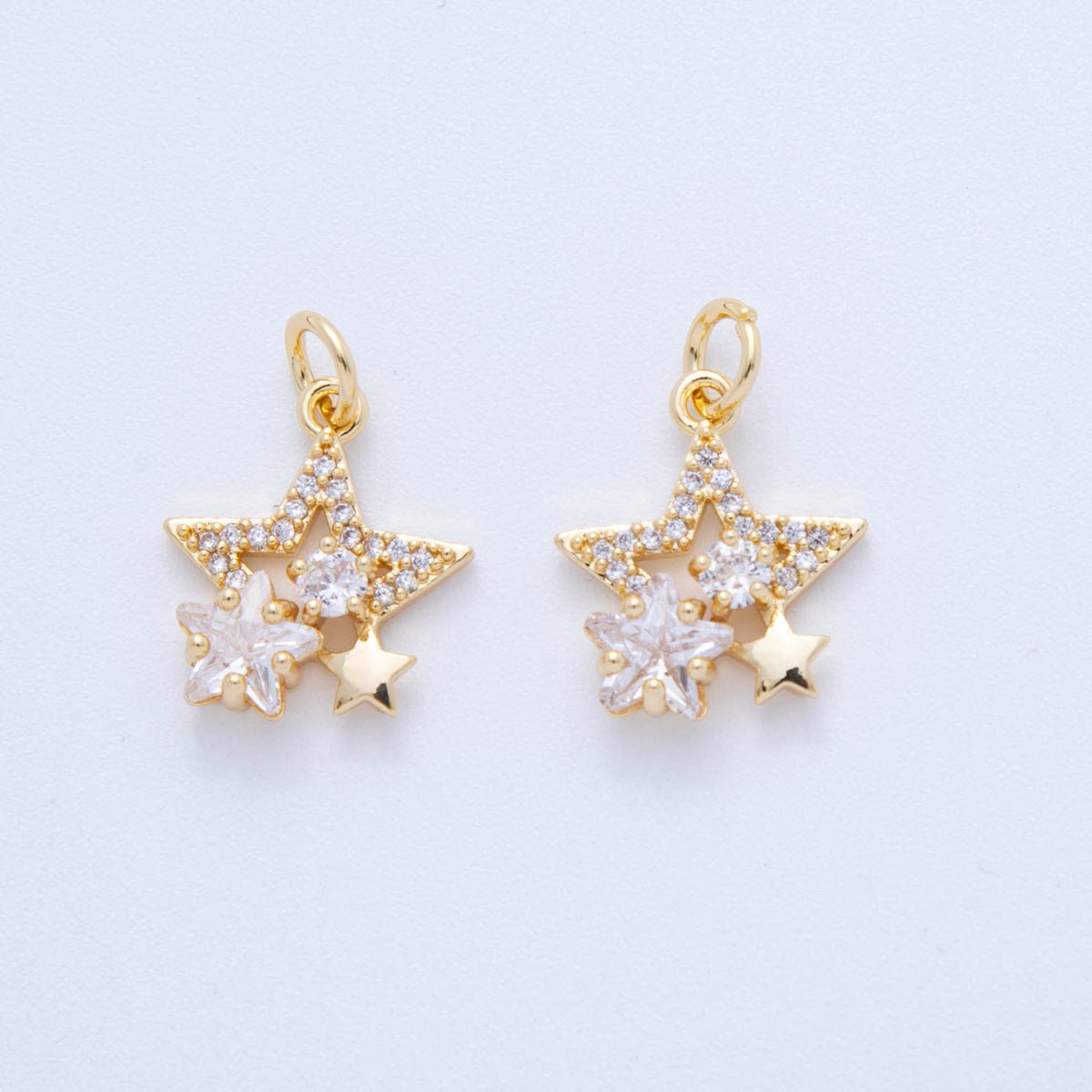 18K Gold Filled 19mm Micro Paved CZ Starry Night Charm | AF824