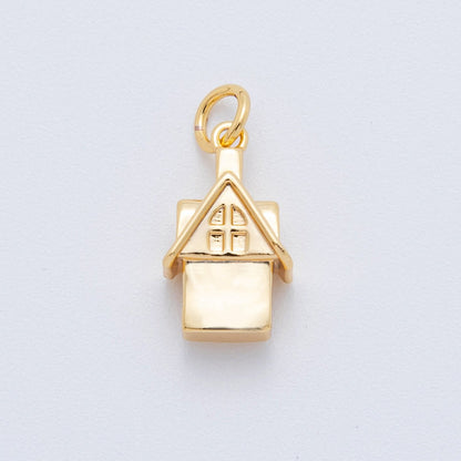 18K Gold Filled 19mm Mini House Cottage Charm | AH-924