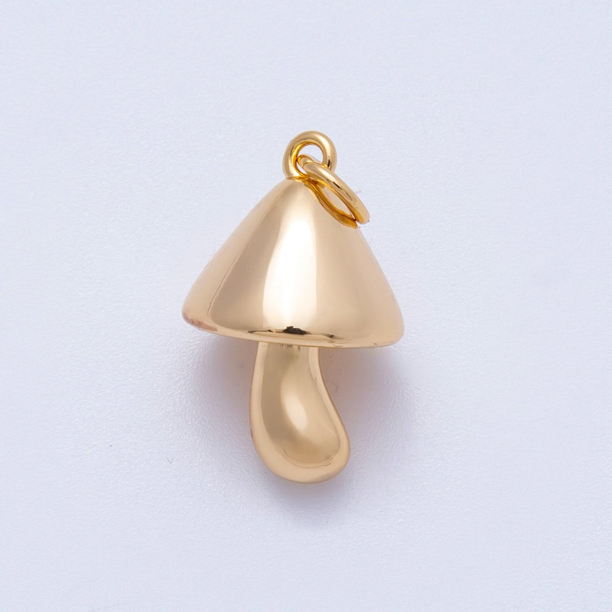 18K Gold Filled 19mm Minimalist Mushroom 3D Multidimensional Charm | Charms-00426