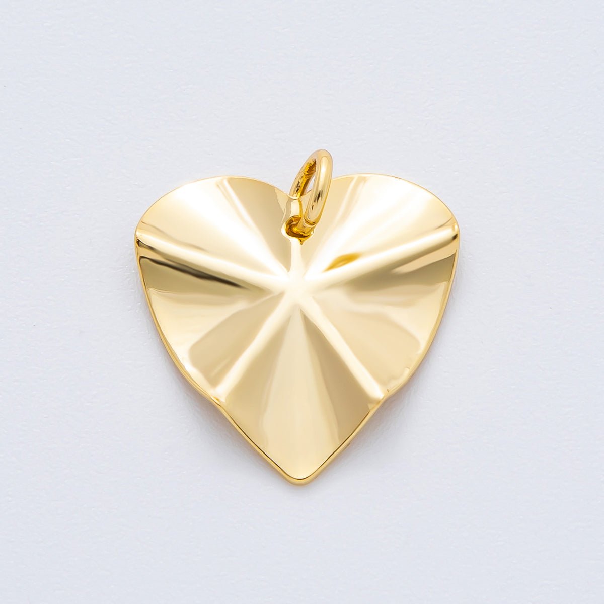 18K Gold Filled 19mm Sunburst Freeform Heart Shape Charm | N-A1973