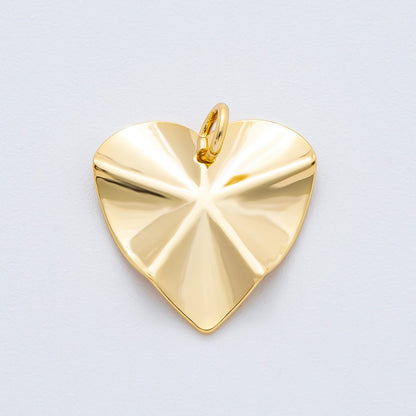 18K Gold Filled 19mm Sunburst Freeform Heart Shape Charm | N-A1973