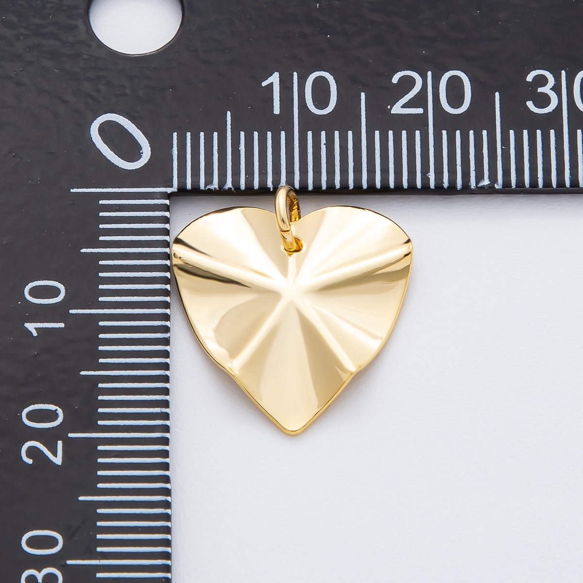 18K Gold Filled 19mm Sunburst Freeform Heart Shape Charm | N-A1973