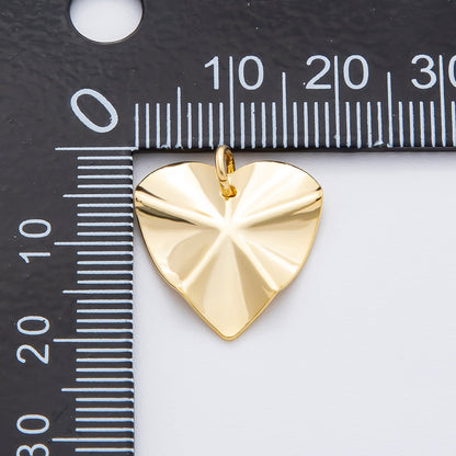 18K Gold Filled 19mm Sunburst Freeform Heart Shape Charm | N-A1973