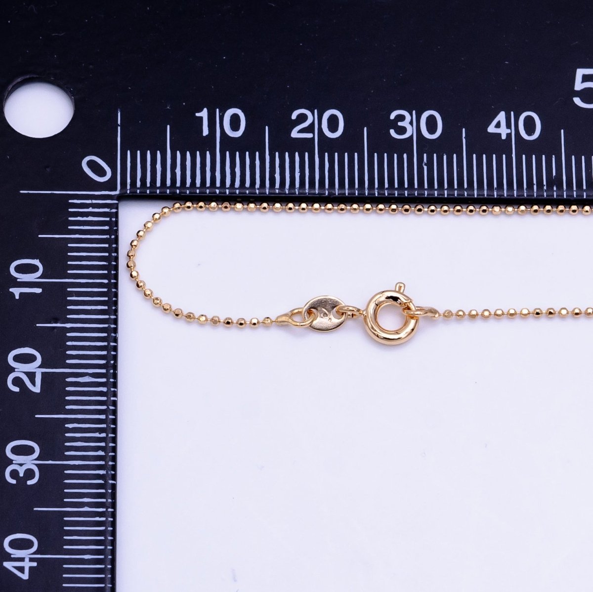 18K Gold Filled 1mm Bead Chain 20 Inch Necklace | WA-2498