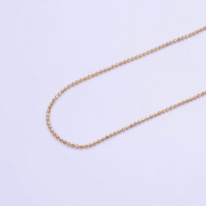 18K Gold Filled 1mm Bead Chain 20 Inch Necklace | WA-2498