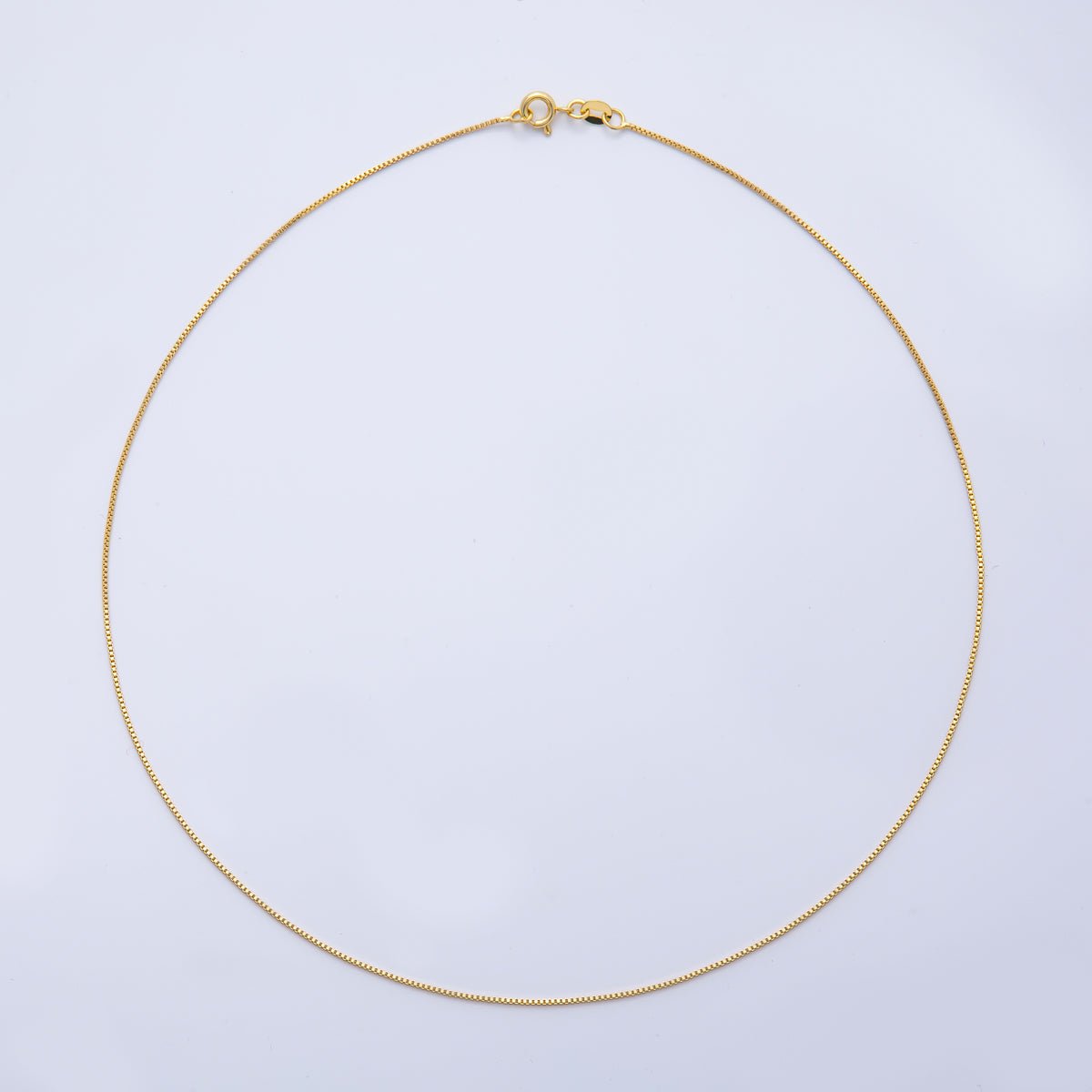 18K Gold Filled 1mm Minimalist Box Chain 17.5 Inch Necklace | WA-3987