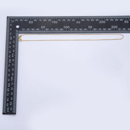 18K Gold Filled 1mm Minimalist Box Chain 17.5 Inch Necklace | WA-3987