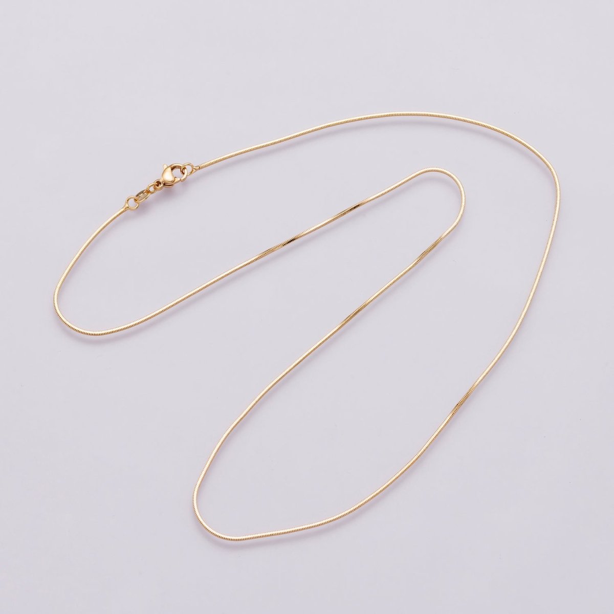 18K Gold Filled 1mm Snake Cocoon Chain 20 Inch Necklace | WA-04038