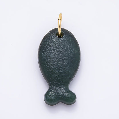 18K Gold Filled 20mm, 30mm, 38mm, 49mm Textured Jade Gemstone Animal Charm | Charms-01388 ~ Charms-01391