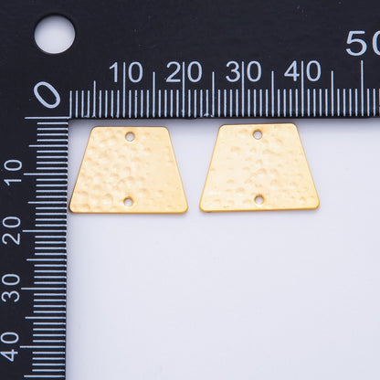 18K Gold Filled 20mm Edged Square Hammered Connector Finding | Z1198