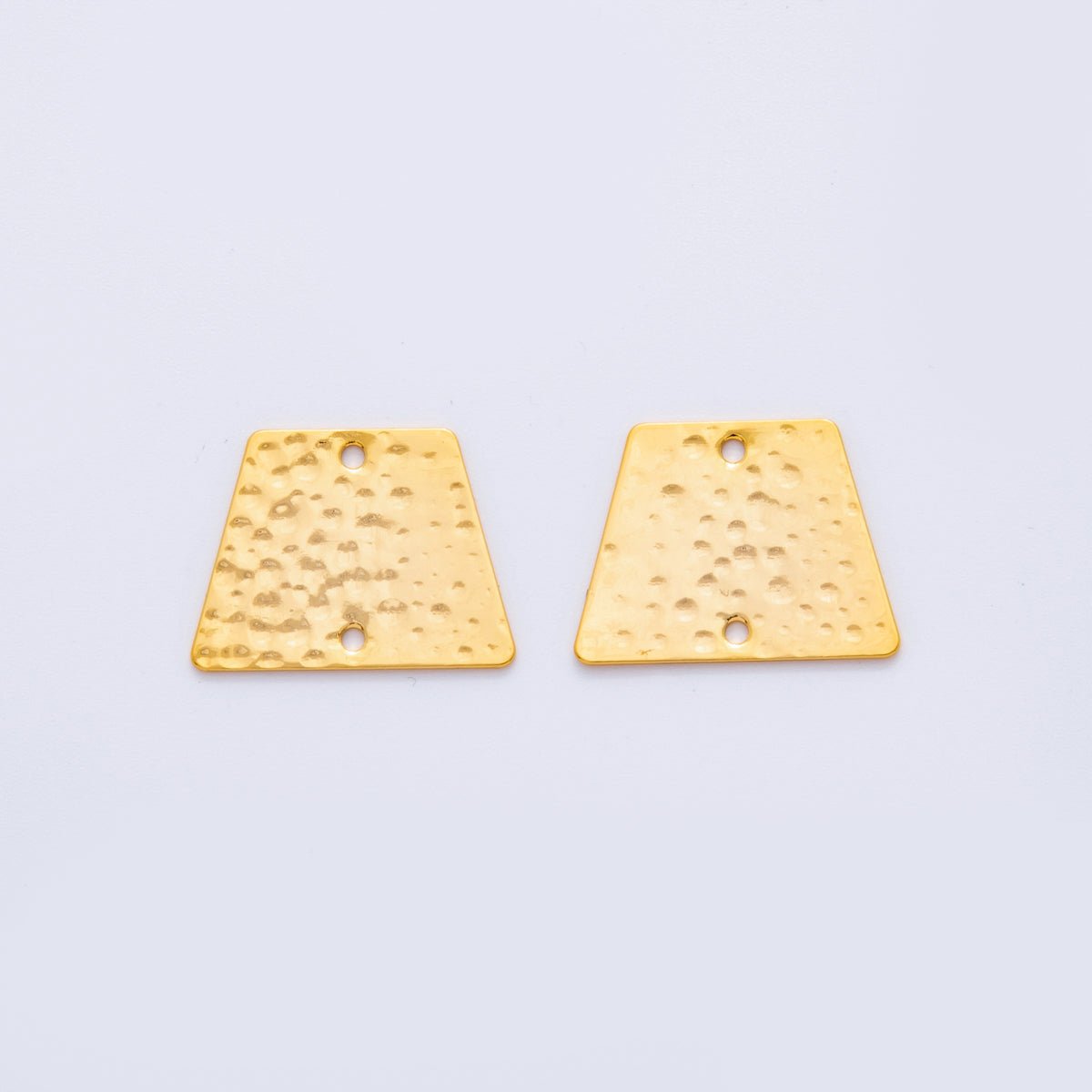 18K Gold Filled 20mm Edged Square Hammered Connector Finding | Z1198