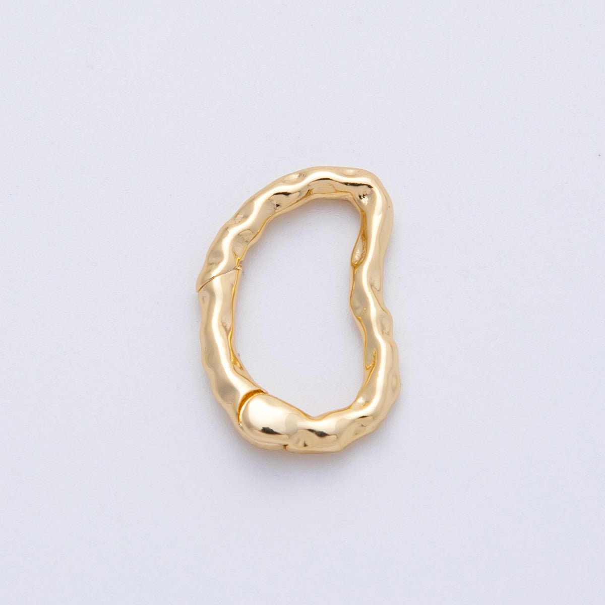 18K Gold Filled 20mm Hammered Irregular Push Gate Clasp Closure | Findings-00062