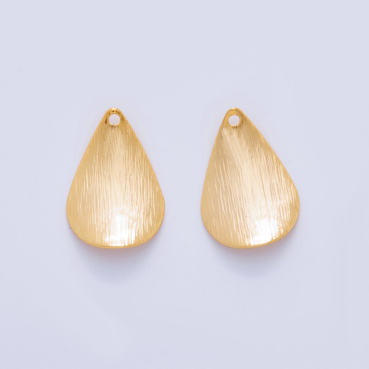 18K Gold Filled 20mm Lined Teardrop Thin Charm Finding | Z1175