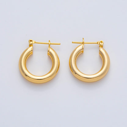 18K Gold Filled 20mm Minimalist Band Latch Hoop Earrings | AD1605