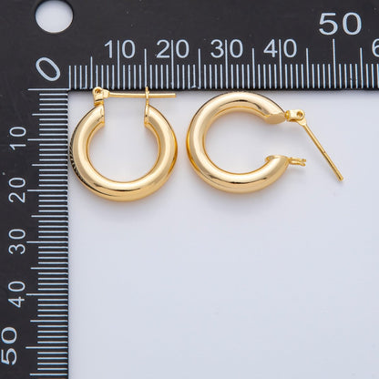 18K Gold Filled 20mm Minimalist Band Latch Hoop Earrings | AD1605