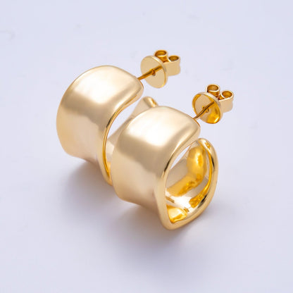 18K Gold Filled 20mm Molten C-Shaped Hoop Earrings | Earrings-00302