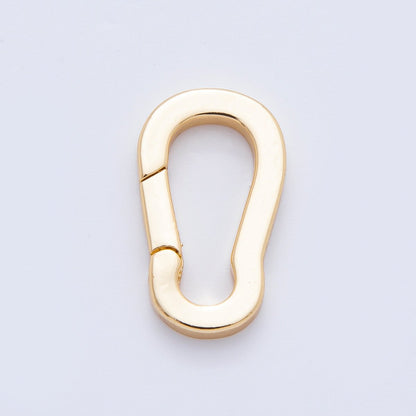 18K Gold Filled 20mm Oval Carabiner Push Gate Clasp Closure Finding | Z1378