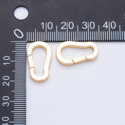 18K Gold Filled 20mm Oval Carabiner Push Gate Clasp Closure Finding | Z1378