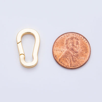 18K Gold Filled 20mm Oval Carabiner Push Gate Clasp Closure Finding | Z1378