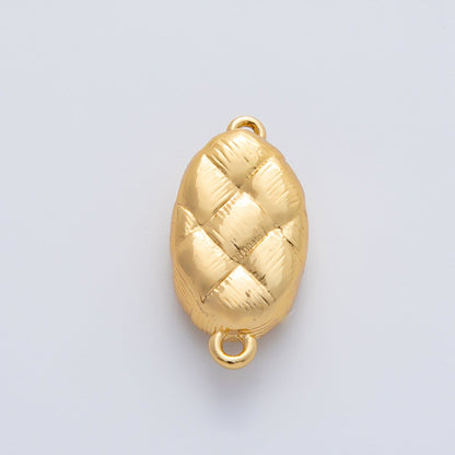 18K Gold Filled 20mm Quilted Box Clasps Closure Finding in Gold &amp; Silver | Z1453