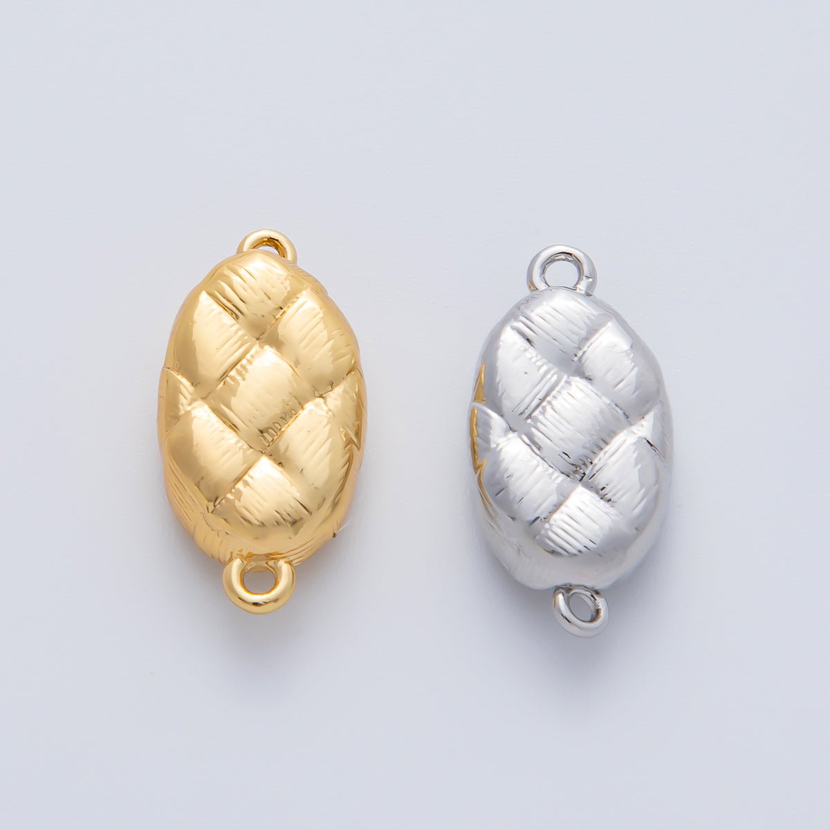 18K Gold Filled 20mm Quilted Box Clasps Closure Finding in Gold &amp; Silver | Z1453