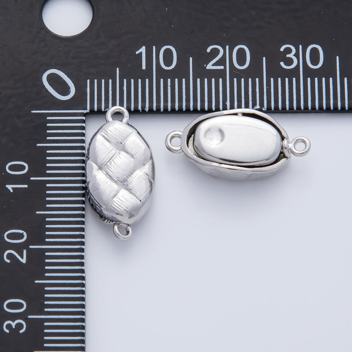 18K Gold Filled 20mm Quilted Box Clasps Closure Finding in Gold &amp; Silver | Z1453