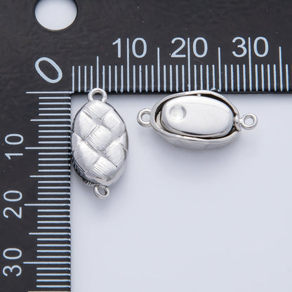 18K Gold Filled 20mm Quilted Box Clasps Closure Finding in Gold &amp; Silver | Z1453